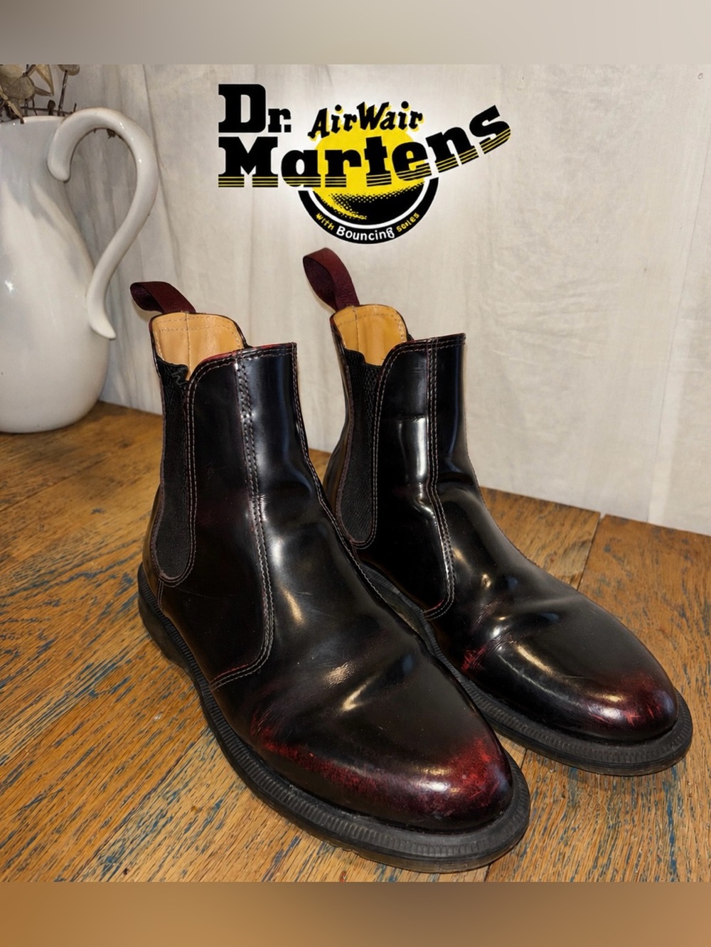 Dr. Martens Flora Chelsea Boots – Burgundy/Black Cherry size 10